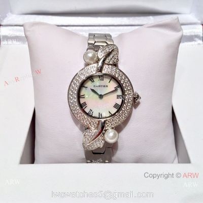 Copy Cartier Women Watch Stainless Steel Sapphire glass Swiss Quality watches