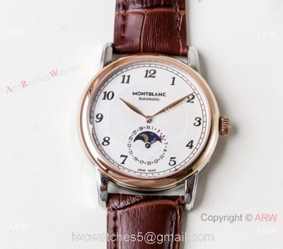 Best 1 1 Replica Mont Blanc Star Legacy Moonphase Rose Gold Watch Swiss Made watches