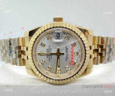 Clone Rolex Datejust Silver Dial Jubilee Watch Yellow Gold 31mm watches