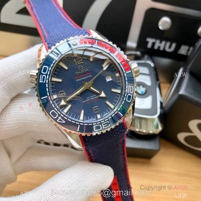 Swiss Copy Omega Seamaster Planet Ocean 8500 Watches SS Blue Gummy Band watches