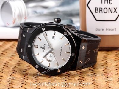 Copy Hublot Classic Fusion Men Watch Black Plated Silver Dial watches
