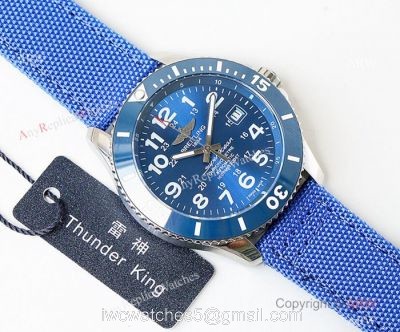 Swiss Copy Breitling Superocean II Sapphire Glass Watch Silver Case Blue Face watches