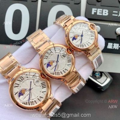 Replica Cartier Ballon Bleu Moonphase Rose Gold Quartz Watch watches
