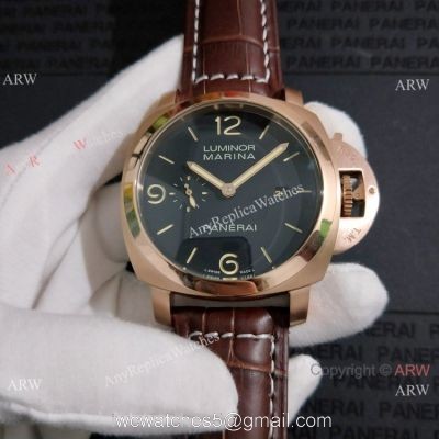Best Quality Panerai Luminor Marina Rose Gold 44mm Copy Wristwatch watches