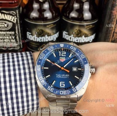Replica TAG Heuer F1 Formula 1 Calibre 5 Men Watch Stainless Steel Blue Ceramic watches