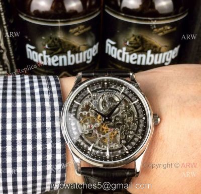 High Quality Copy Jaeger LeCoultre Stainless Steel Skeleton Dial Watches watches