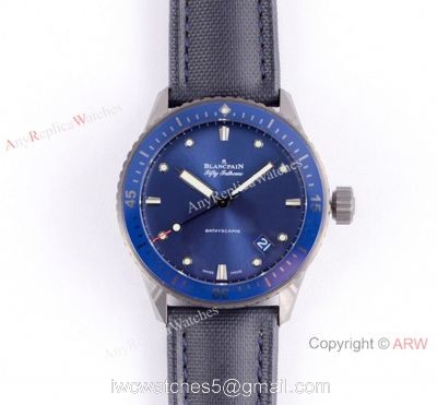 ZF Best 1:1 Replica Blancpain Fifty Fathoms Bathyscaphe Cal.1315 Watch Ceramic Blue Bezel watches