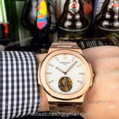 Best Replica Patek Philippe Tourbillon Watches 40mm Rose Gold and White watches