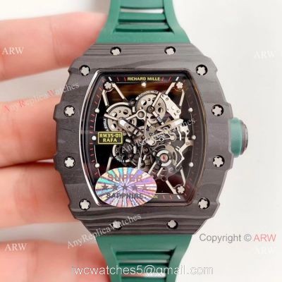 AAA Replica Richard Mille RM 035-01 Rafa Rafael Nadal Watch Green Rubber Band watches