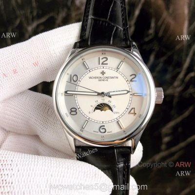 Copy Vacheron Constantin Moon phase Men Watches Silver Dial watches
