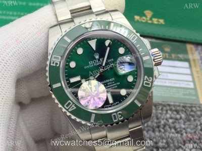 AJ Factory A7 Version Submariner Rolex Hulk Replica Watch Ss Green Ceramic watches