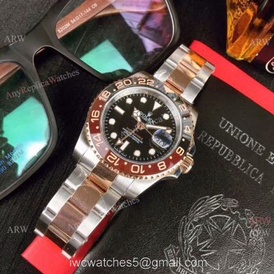 UR Factory Copy Rolex GMT 2018 &8216;Root Beer Watch Two Tone Rose Gold watches