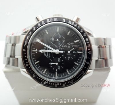 Fake Omega Speedmaster Stainless Steel Black Bezel Mens Watch Low Price watches