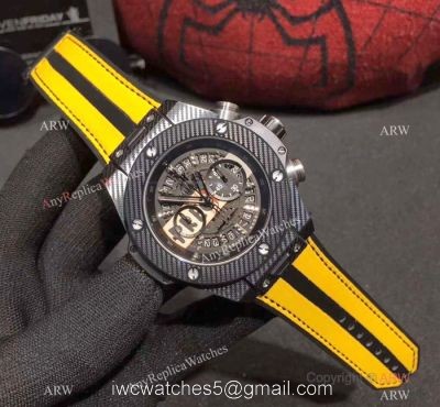 Hublot Geneve Big Bang Chronograph Watches Yellow Gummy Band watches