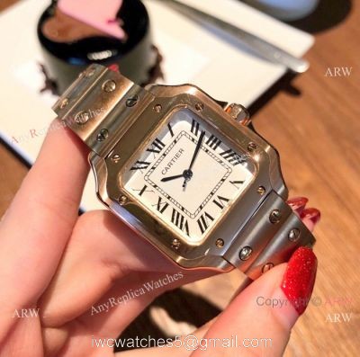 New Cartier Santos Rose Gold Quartz Watch Best Replica watches
