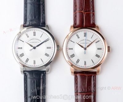 Copy A.Lange Sohne Richard Lang White Roman Dial watch Swiss 9015 Movement watches