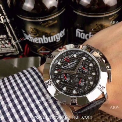 New Copy Lamborghini Herrenuhr Chronograph watch SS Black Dial watches