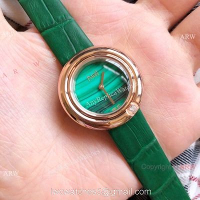 Clone Piaget Rose Gold Green Face Ladies Watches Quartz watches