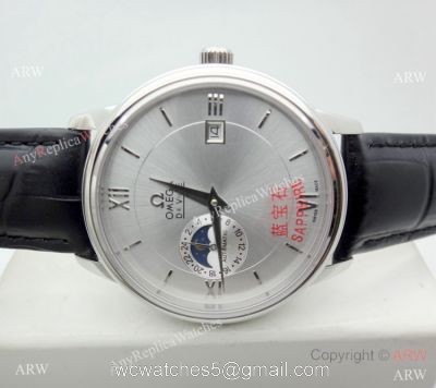 Replica Omega De Ville Moonphase Watch SS Silver Dial watches