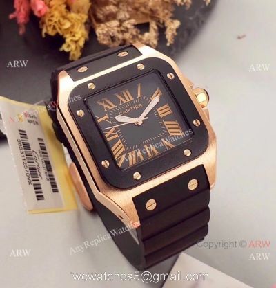 Japan Grade Replica Cartier Santos 100 Rose Gold Watch 35mm watches