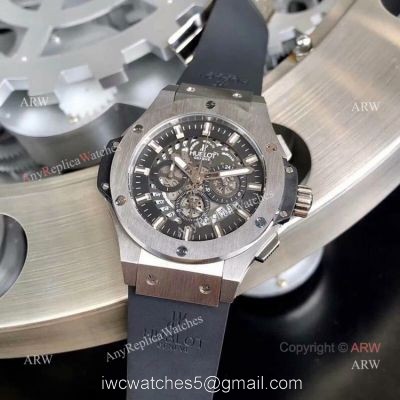 Fake Hublot Big Bang Chronograph Men Watch SS Black Rubber Band watches