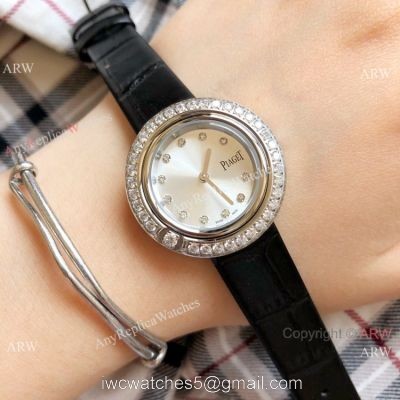 Copy Piaget Ladies Watches Silver Diamond Case Silver Face watches