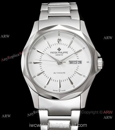 Newest Fake Patek Philippe Geneve 904L Silver Steel White Dial Watch watches