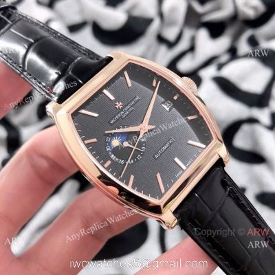 Knock off Vacheron Constantin Malte Moon phase Watches Rose Gold Black Dial watches