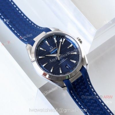 VS Replica Omega Seamaster Aqua Terra 150m MASTER watch Blue Dial Blue Rubber Strap watches