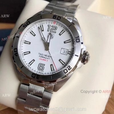 Swiss Replica Tag Heuer Formula 1 CALIBRE 5 White Dial Bracelet 2019 New watches