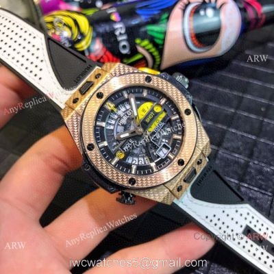 NEW Hublot Big Bang Unico Golf Replica Watch Rose Gold Gummy Strap watches