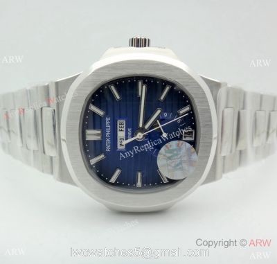 Swiss 324SC Patek Philippe Nautilus Moonphase Watch Stainless Steel Blue Face watches