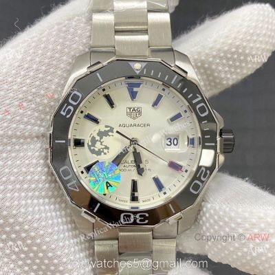 AAA Quality Copy Tag Heuer Aquaracer Calibre 5 White Dial Watches 43mm watches