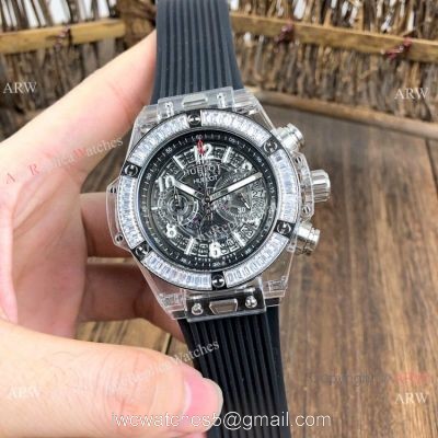Big Bang Unico Diamond Bezel Hublot Transparent Watch New Replica watches