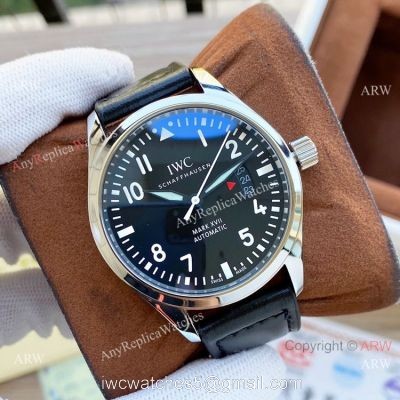 New Copy IWC Pilots Mark XVII Watches Black Dial Stainless Steel watches
