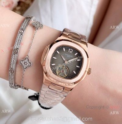 Patek Philippe Nautilus Womens Rose Gold Tourbillon Knock off Watches China watches