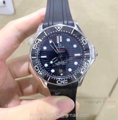 Omega Seamaster 300m Watch Stainless Steel Black Wave Dial Replica Omega Watch watches