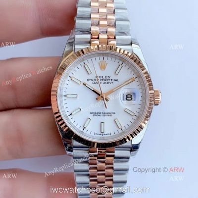 EW factory Copy Rolex Oyster Perpetual Datejust Jubilee White Dial Watch 36mm watches