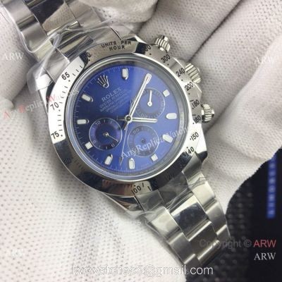 Best Quality Rolex Daytona Blue Dial Replica Watches Stainless Steel 40mm watches