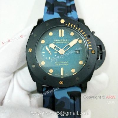 2019 New Panerai Luminor Submersible Camouflage Watch Black Case watches