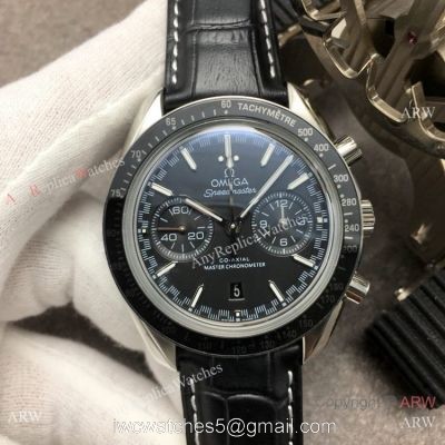 (OM) Swiss Replica Omega Speedmaster Racing Master Chronomeyer Watch Black Leather Strap watches
