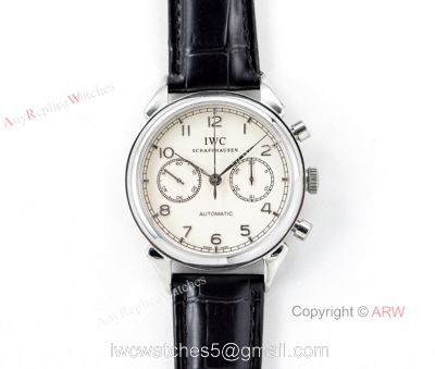 Super Clone IWC Schaffhausen Portugieser SS White Face Men Watch SWISS 7750 watches