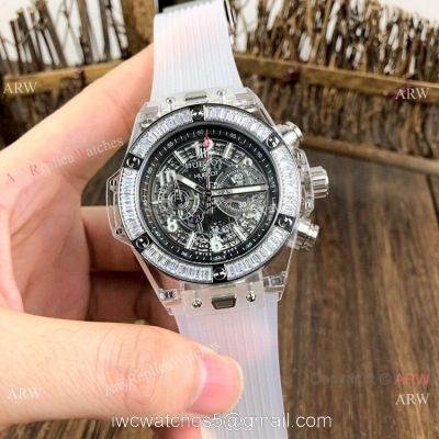 Hublot Big Bang Unico Chronograph Watches Hublot Transparent Watch Diamond Bezel watches