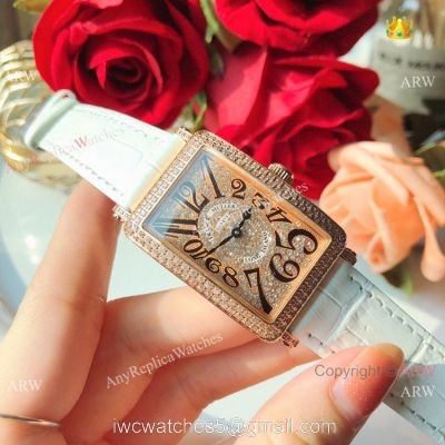 New Copy Franck Muller Long Island Rose Gold Iced Out Watch 26mm watches