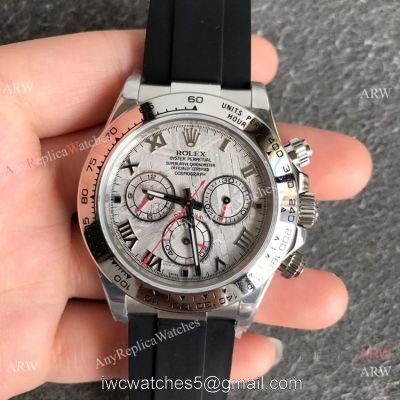 NEW! Noob Factory Rolex Daytona 1:1 Cal.4130 Movement Watch Meteorite Dial Rubber Strap watches