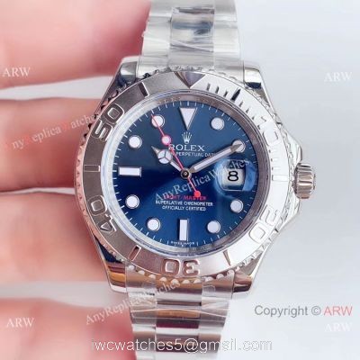 Swiss Replica Rolex Yacht Master ?r 2824 Stainless Steel Blue Dial Watch watches