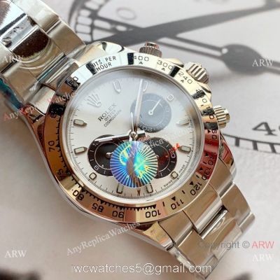 Replica Rolex Daytona 40mm Watches Ss Silver Dial w/ Black Subdials watches