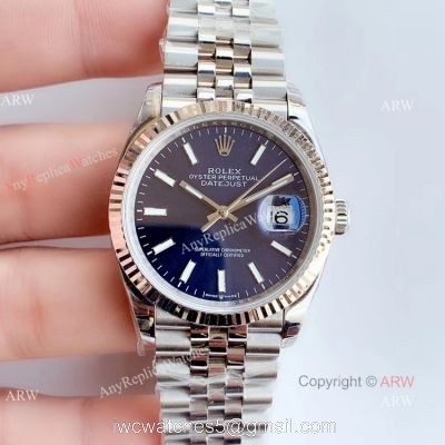 EW factory Swiss 3235 Rolex Datejust 36 Stainless Steel Blue Dial Watch watches