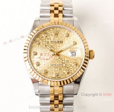 N9 Factory Copy Rolex Datejust Jubilee Gold Micro Face 39mm Watch ETA2836 watches