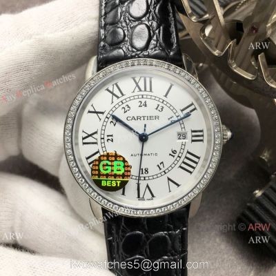 (GB) Swiss Grade Copy Cartier Ronde Solo Men Watch SS Diamond watches